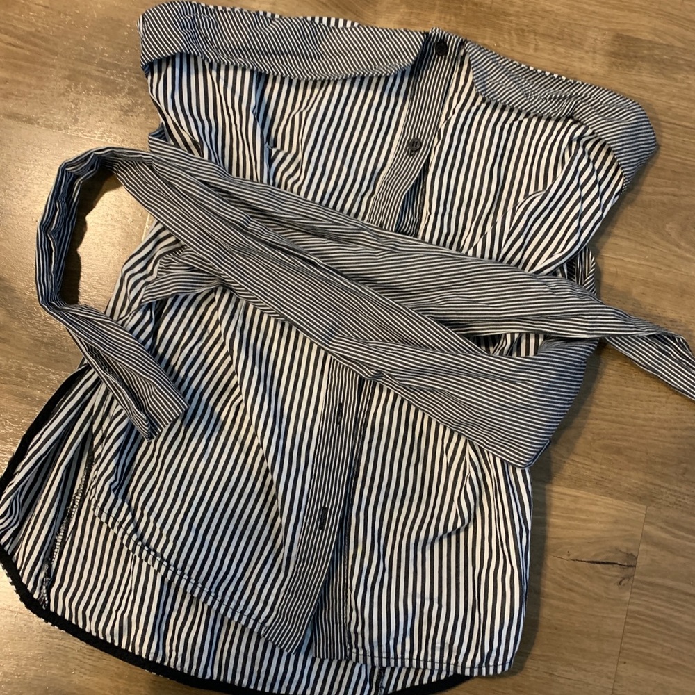 TopShop Button Up Strapless Top